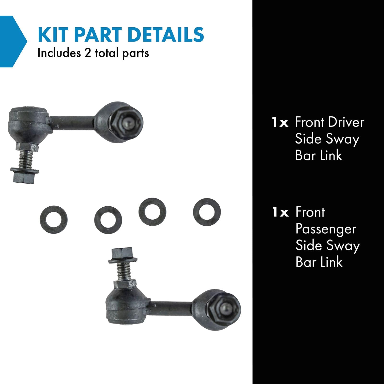 Trq Front Sway Bar Stabilizer Link Set Compatible With 2007-2017 Lexus Ls460 2008-2016 Ls600H