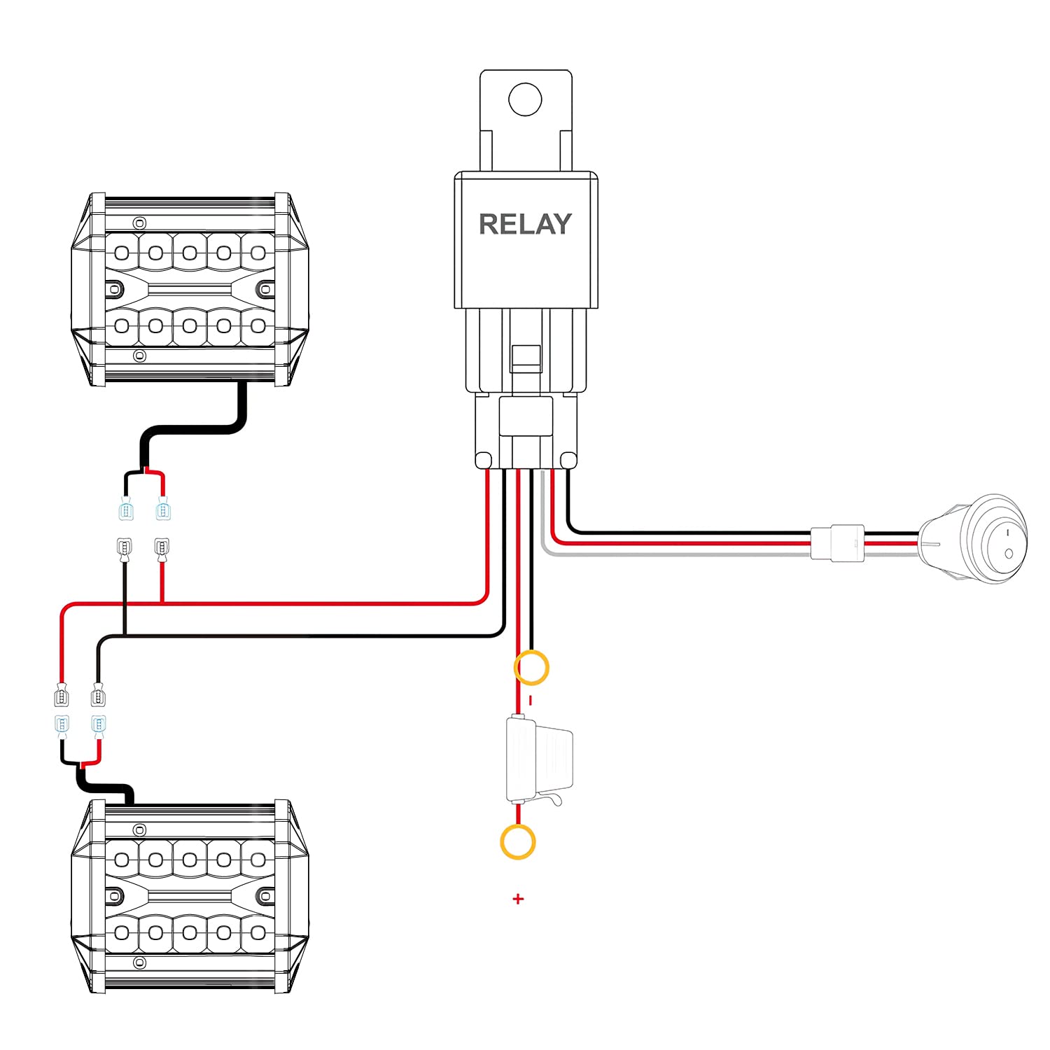Nilight Led Light Bar 2Pcs 60W 4Inch Triple Row Spot Flood Combo Lights W/Wiring Kit For Fog Driving Work Lighting On Off-Road T