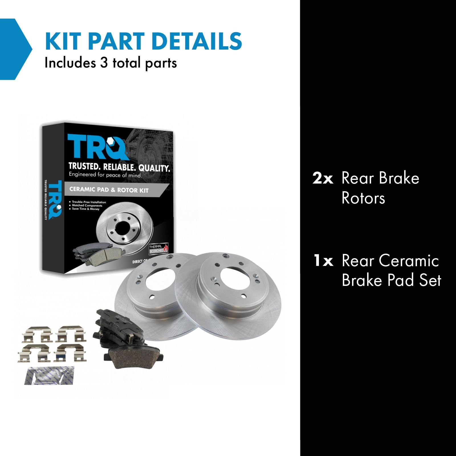 Trq Brake Pad & Rotor Kit Brake Pads Brake Rotor Ceramic Compatible With 2016-2019 Hyundai Sonata 2016-2018 Kia Optima