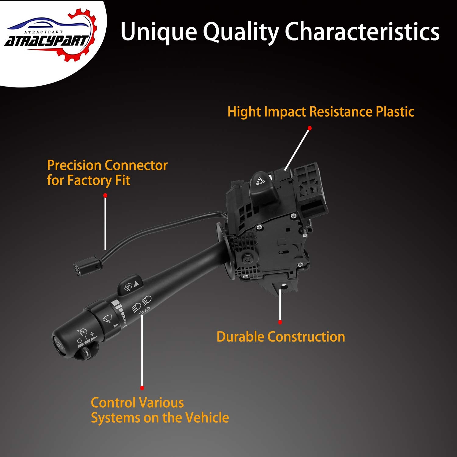 Turn Signal Switch Wiper Dimmer Combination Multi-Function Switch | Replacement For 2002-2009 Chevy Silverado Tahoe Gmc Envoy Sierra Yukon Buick & More | Replaces# 12450067, D6299A, Sw3792