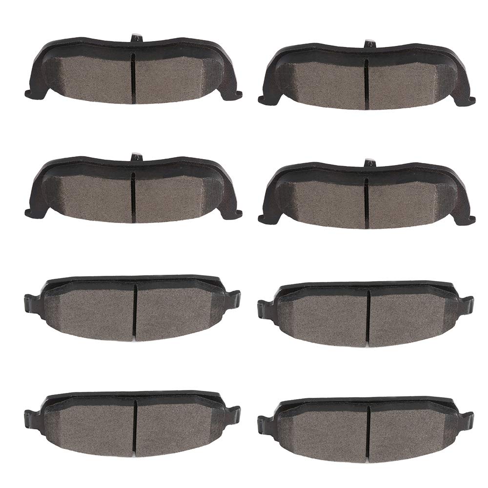 Cciyu D1181 D1087 Front Rear Ceramic Brake Pads Kits 8Pcs Fit For 2006-2010 For Jeep Commander,2005-2010 For Jeep Grand For Cher
