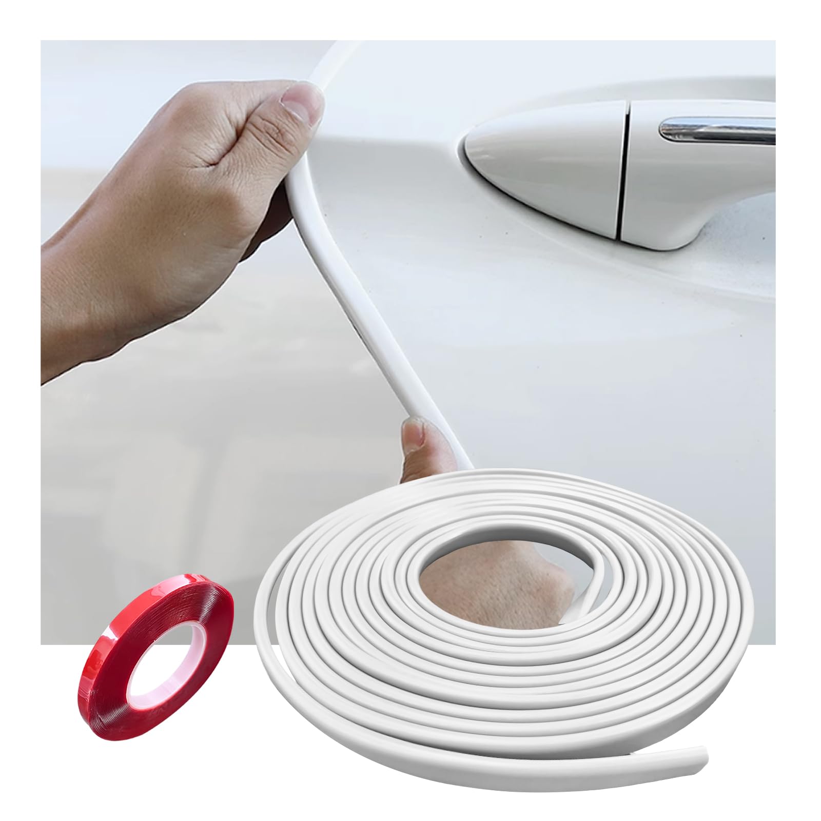 Ziciner Car Door Edge Guards, 16Ft (5M) Auto Edge Trim Rubber Seal Protector with U Shape, Automotive Anti-Collision Door Entry 