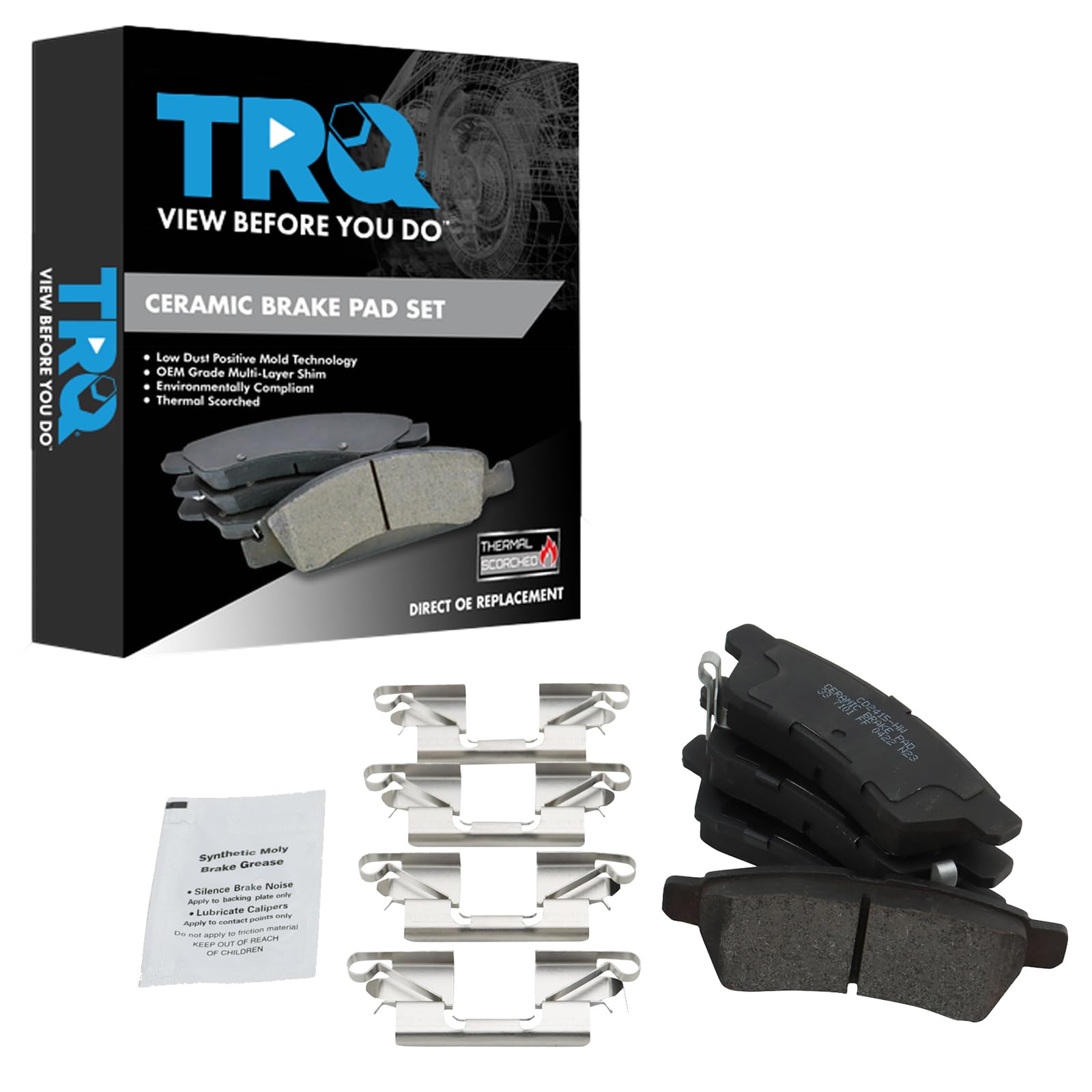 TRQ Rear Brake Pads Ceramic Compatible with 2022 Nissan Pathfinder