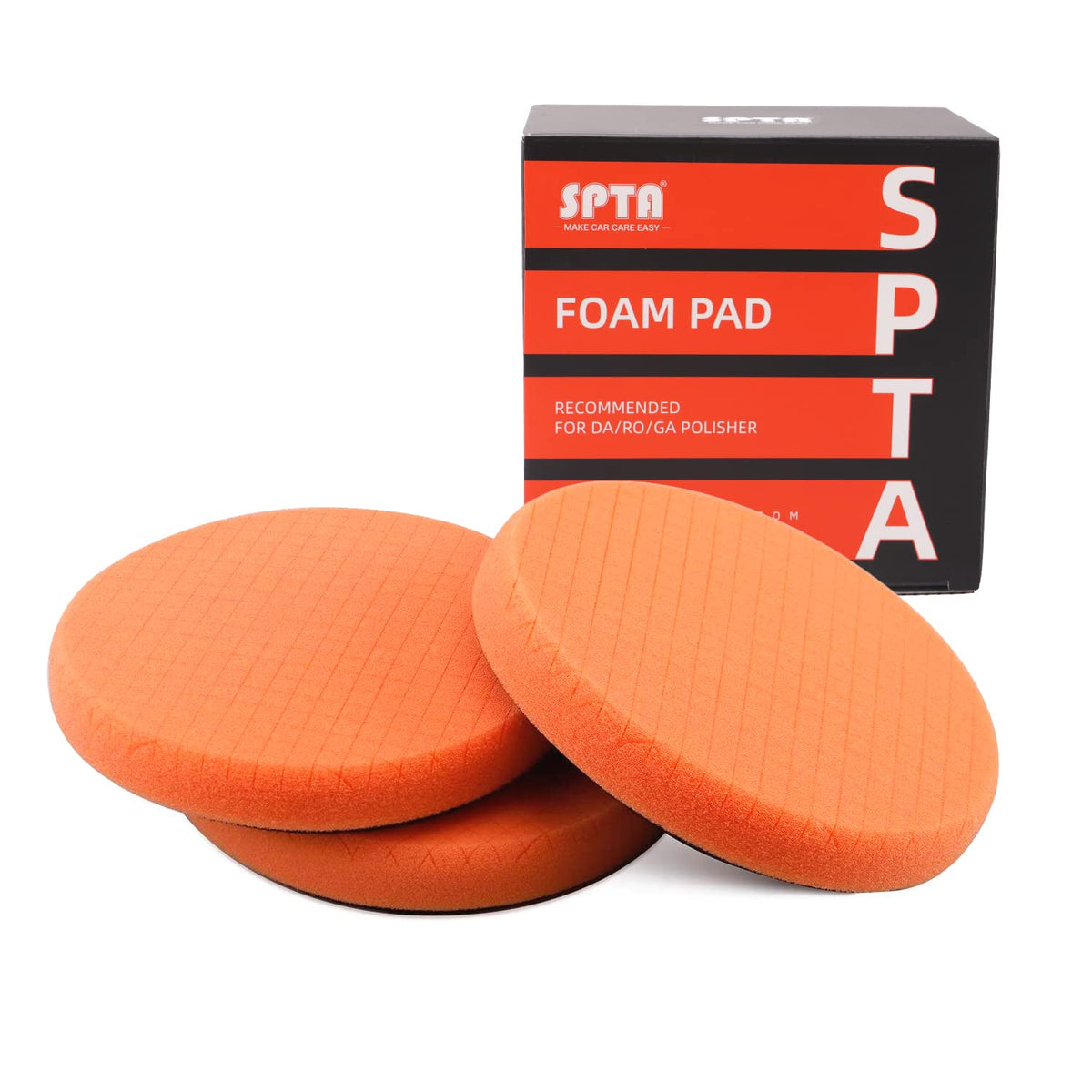 Orange Light Cut Pad, Buffing Polishing Pads, Spta 3Pcs 6.5 Inch Face For 6 Inch 150Mm Backing Plate Compound Buffing Sponge Pad