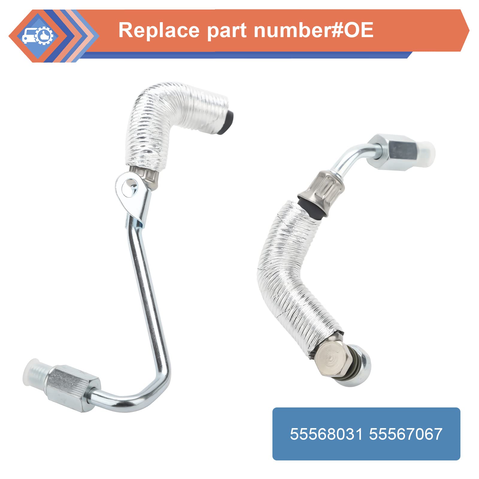 ZONFANT Turbocharger Cooling Feed Line Pipe And Coolant Return Hose Line Compatible With Chevy Buick Vehicle 2012-2019 Cruze Lim