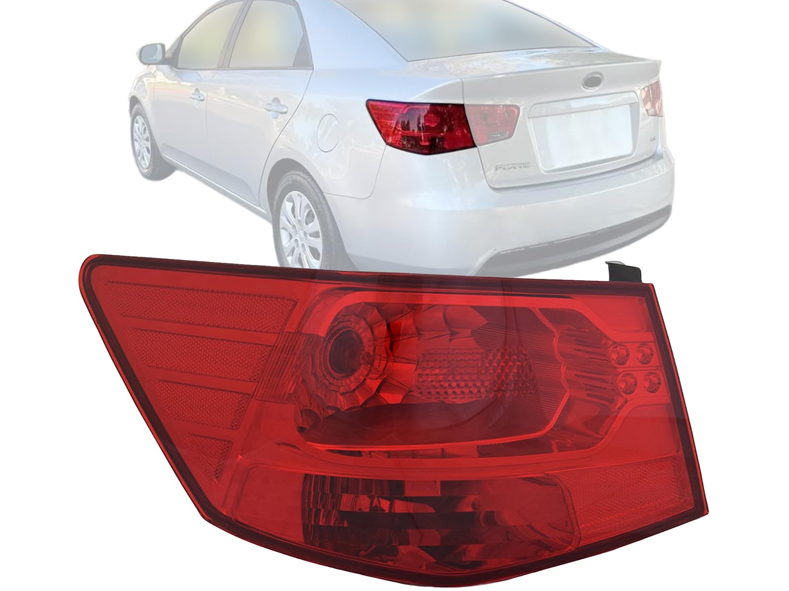 Auto Parts Avenue APA Replacement Tail Light Rear Lamp for 2010 2011 2012 2013 Forte Sedan with Bulbs Included Driver Left Side 