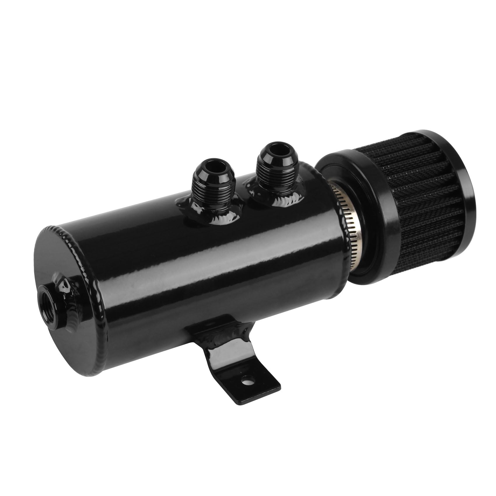 10AN Baffled Oil Catch Can Breather Can with Drain Valve 750ML Bundle and 10FT 10AN Fuel Line Fitting Kit Nylon Braided CPE Oil