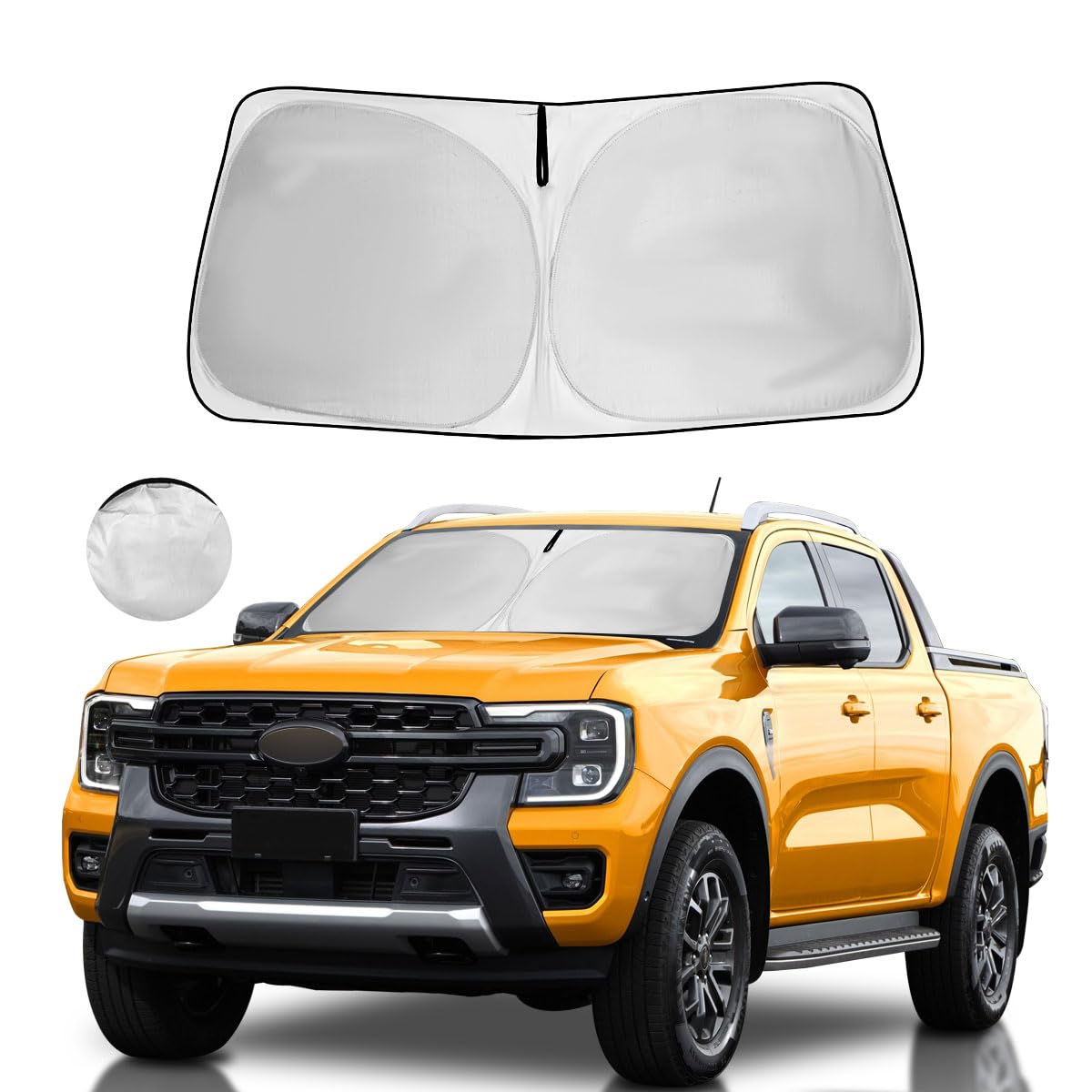 Windshield Sun Shade For Ford Range Window Sunshade For Ranger Xl, Xlt, Lariat 2019-2025 Accessories Sunshade Windshield Cover F