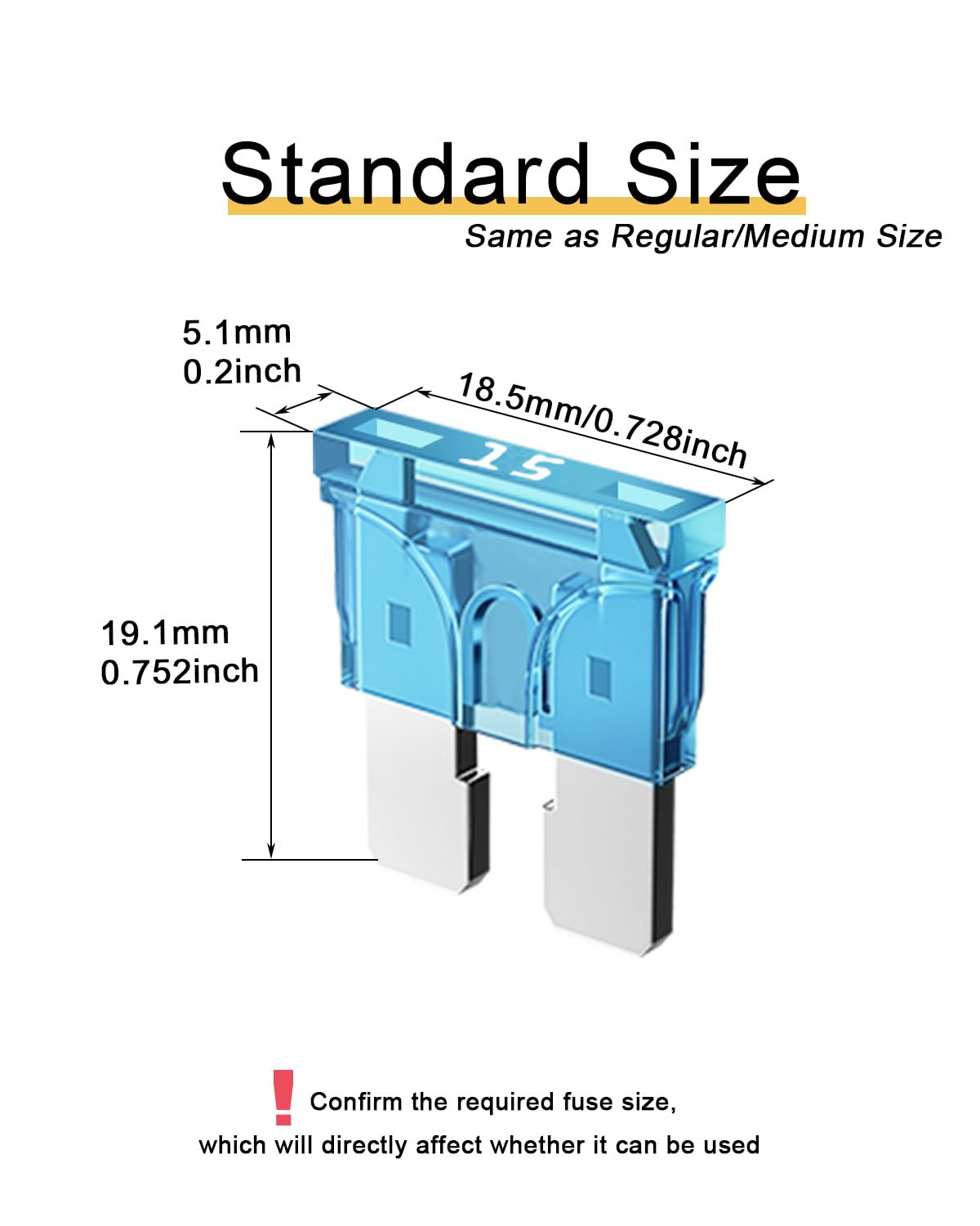 Riseuvo 20Pcs 15A Standard Car Fuses - 15 Amp Automotive Fuses(Ato/Apr/Ats), 32V (12/24V) Blade Fuse For Rv/Truck/Suv