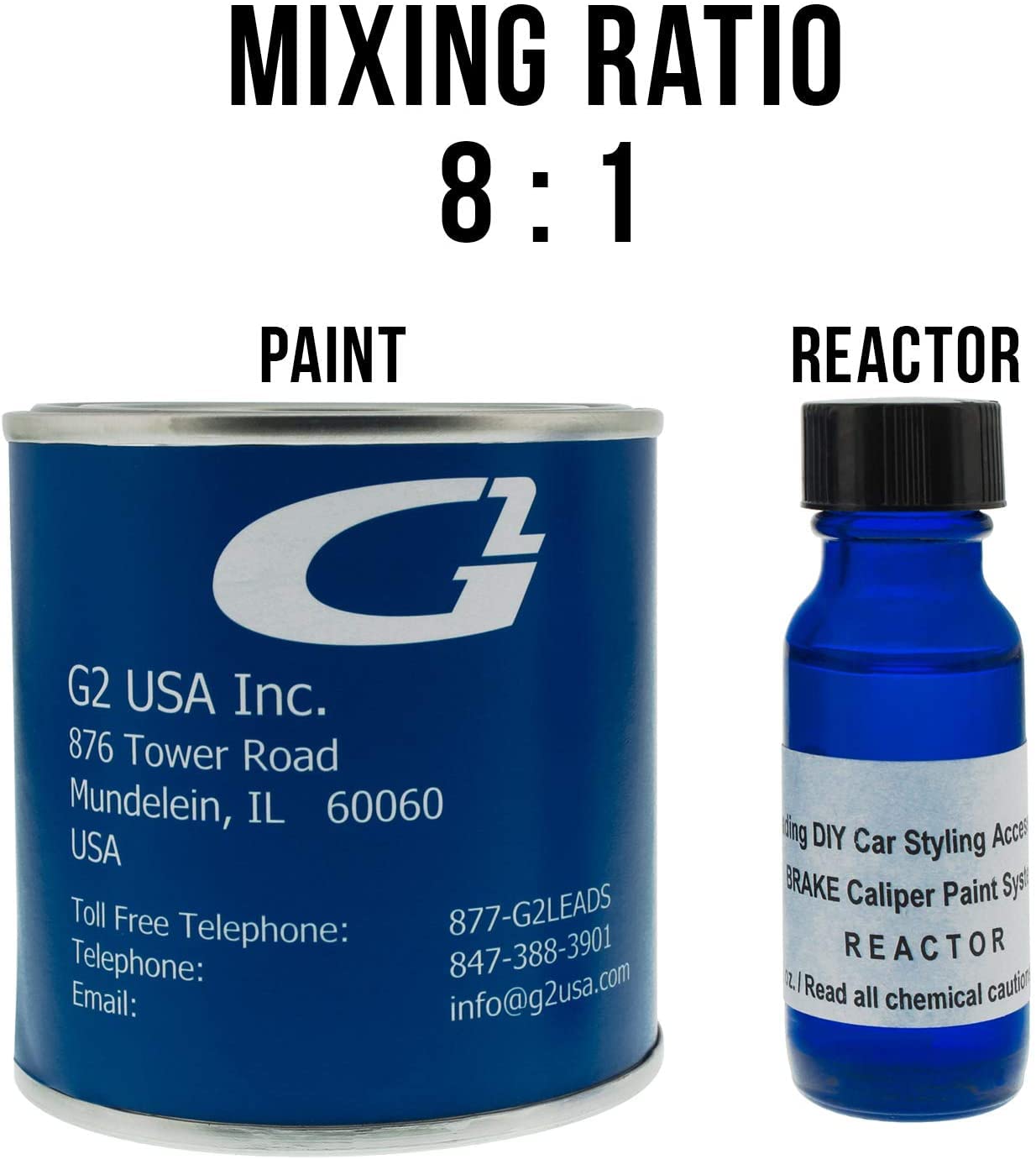 G2 High Temperature Brake Caliper Paint Kit - High Gloss, Wear And Heat Resistant, Epoxy Paint System - Dries Hard, No Flaking Or Fading Gold G2168