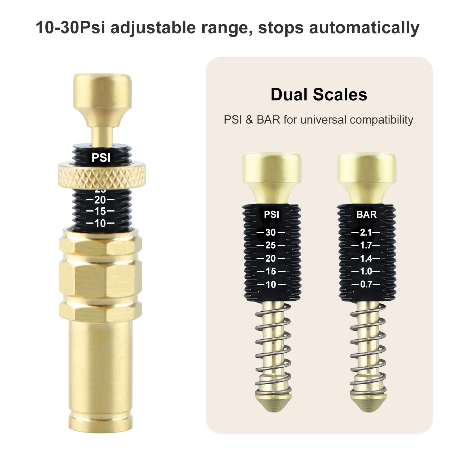 Uharbour Adjustable Tire Deflator, 10-30 Psi Tire Deflators Offroad Accessories, Auto Stop Air Down Tire Deflators, Air Down All