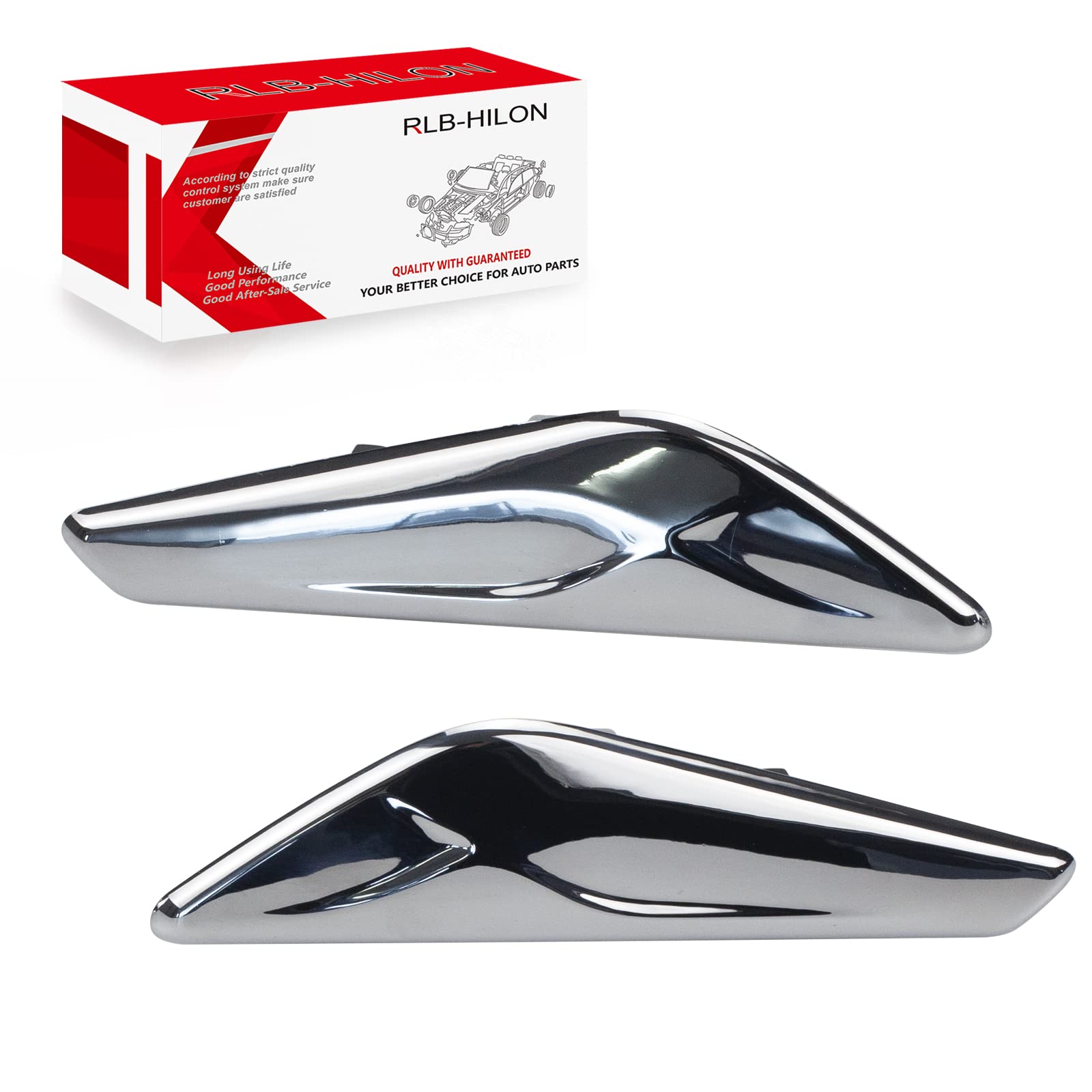 Rlb-Hilon 1 Pair Front Fender Chrome Finisher Compatible With Bmw X3 F25 X4 F26 2013 To 2017 Year Replaces# 51117338569 51117338