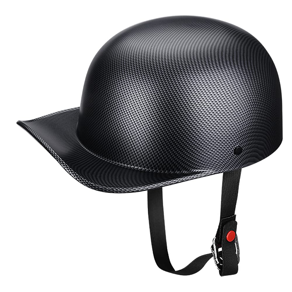 Yesmotor Baseball Style Cap Motorcycle Helmet Unisex-Adult - Dot Approved (Carbon Fiber,Xl)