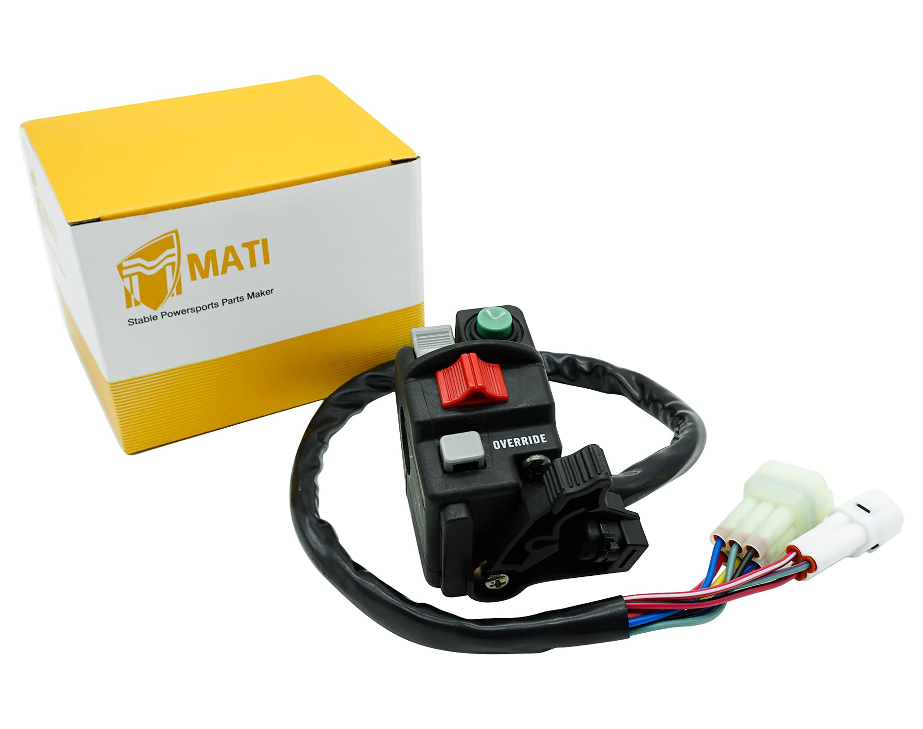 M Mati Left Handlebar Start Stop Headlight Override Switch For Yamaha Big Bear 400 Yfm400 Grizzly 350 Yfm350 400 Yfm400 450 Yfm4
