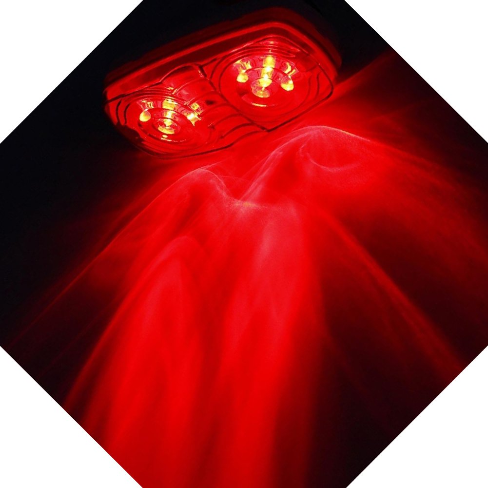 New Sun 8 Pcs 4X2 Inch Trailer Rv Marker Led Light, Bullseye/Tiger Eye/Double Bubble Clearance Light, 10 Leds, Amber/Red 12V Rec