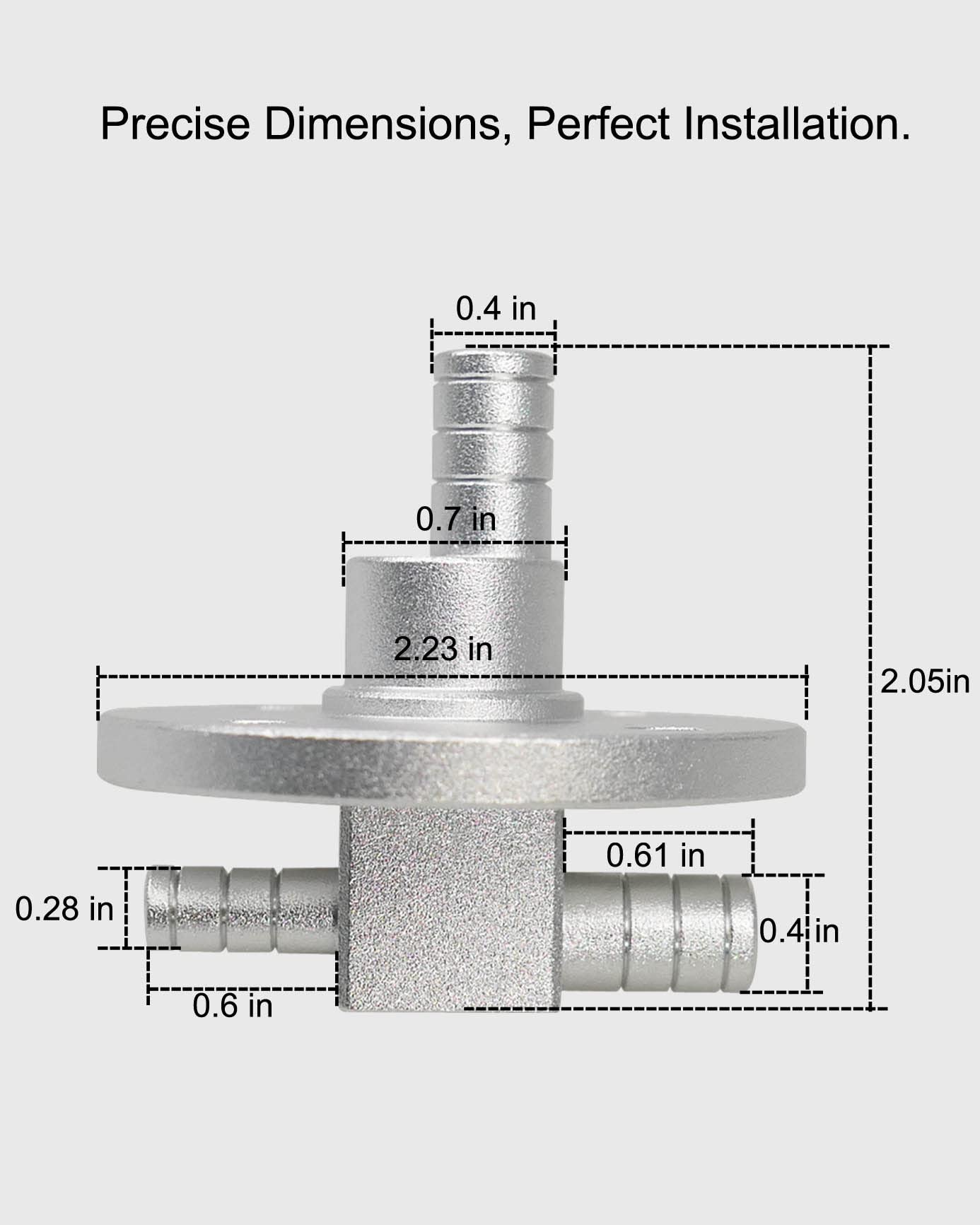 Billet Fuel Pickup Gas Pump Tank Compatible With Yamaha Rhino 660 450 Carb Models, 6061-T6 Aluminium Oil Pump Tank, Silver