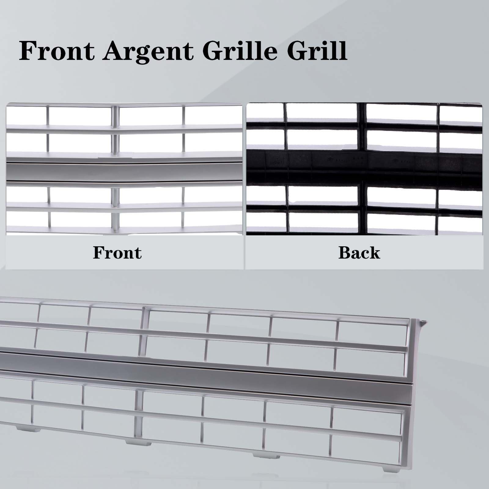 Carpartsdepot Front Grille Grill Silver Compatible With Chevrolet 1985-1988 C/K R/V 10 20 30 Series/Blazer Gm1200139 15554910 Without Molding Hole & Emblem Provision