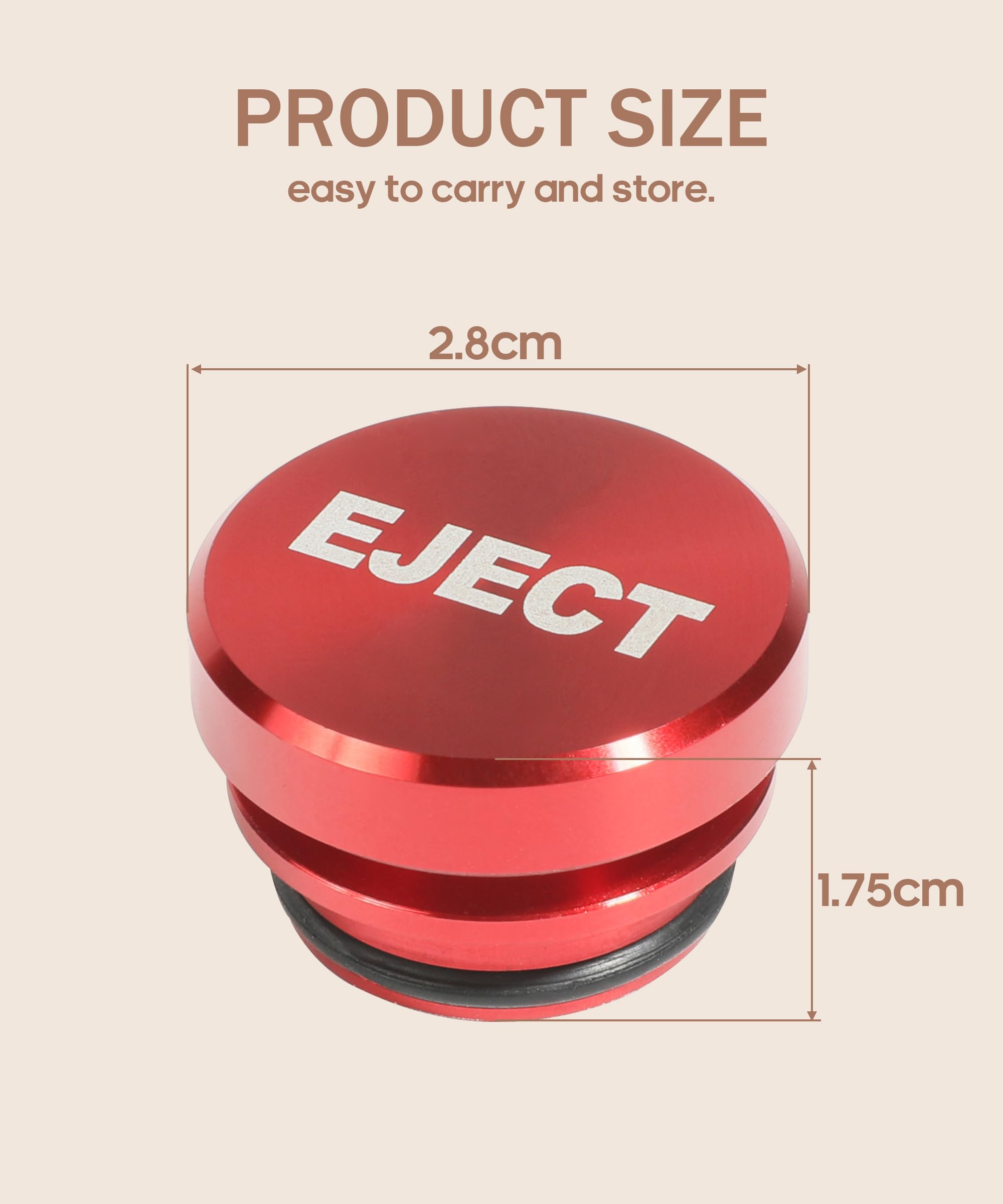 Bylikeho Cigarette Lighter Plug Cover,Aluminum Cigarette Lighter Plug Plug,Car Accessories Button Decorations Plug,Fits Most Automotive Vehicles Boats With Standard 12 Volt Power Source (Red/Eject)