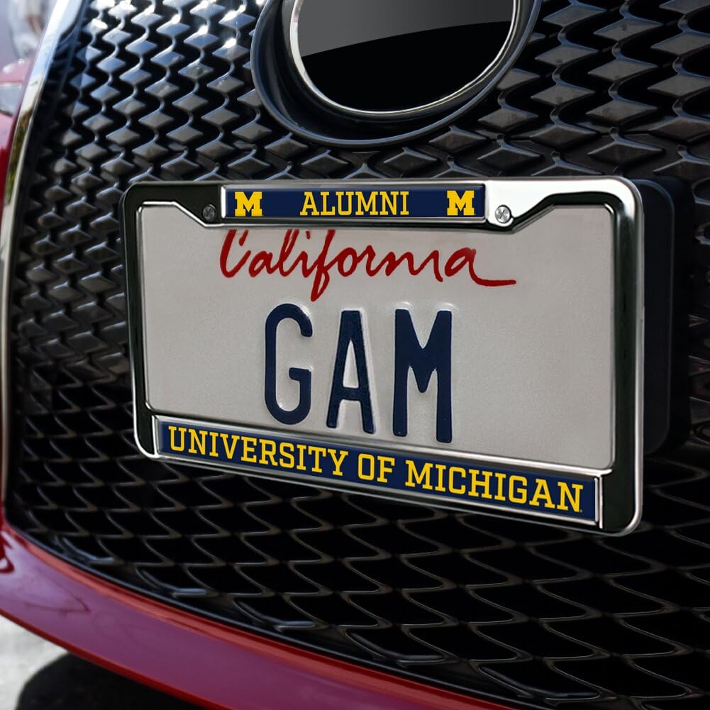 GRAPHICS & MORE University of Michigan Alumni Metal License Plate Frame - Full Size, Wolverines Color