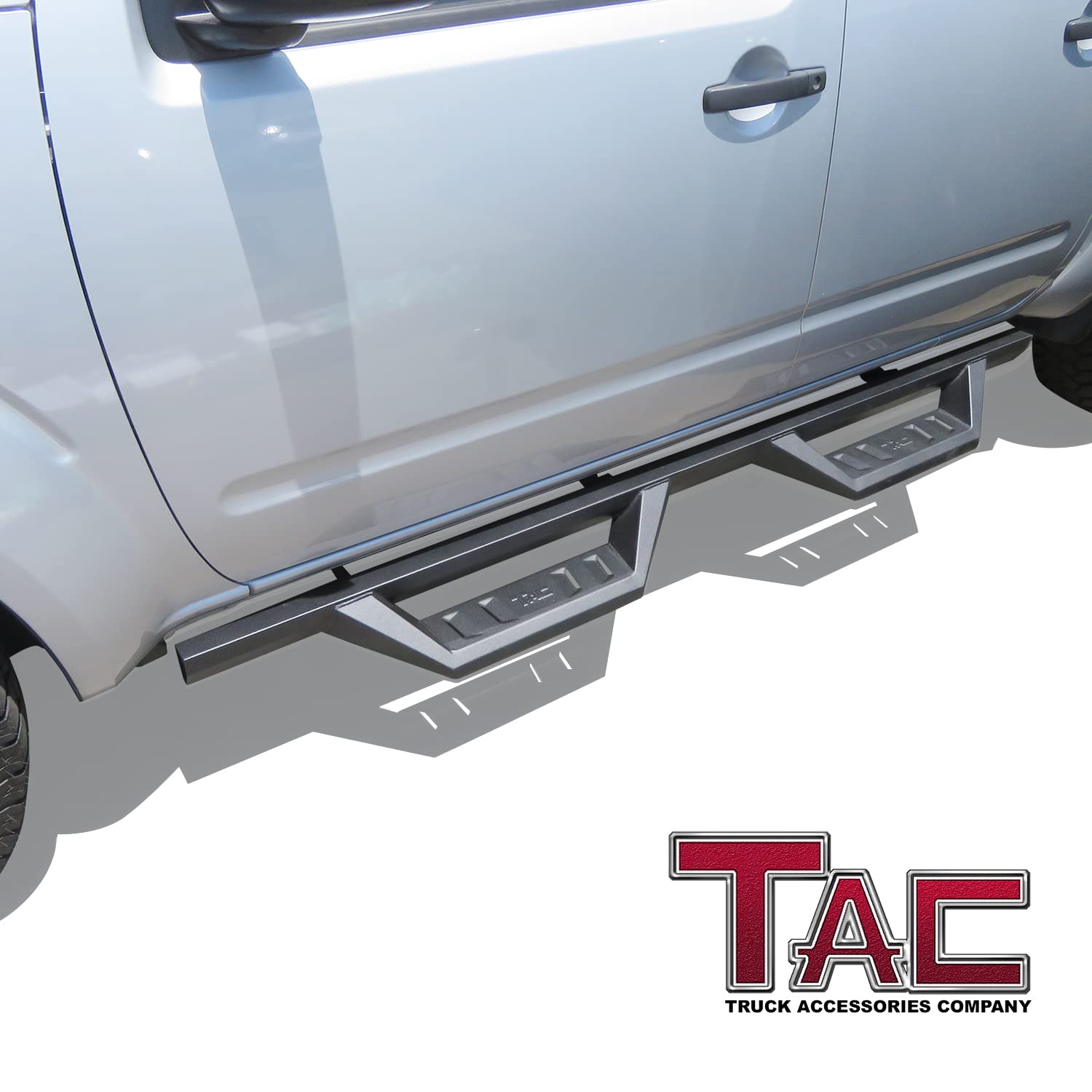 Tac Sidewinder Running Boards Fit 2005-2024 Nissan Frontier Crew Cab 4” Drop Side Steps Nerf Bars Rock Slider Pickup Truck Fine Texture Black Off-Road Accessories (2Pcs)