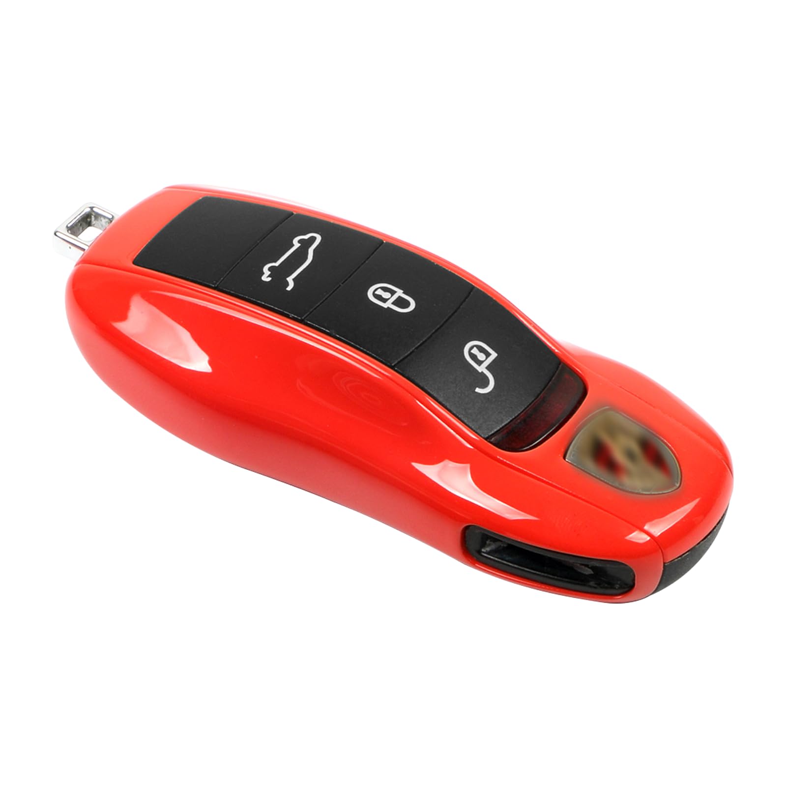 Jaronx Compatible With Porsche Key Fob Cover, Key Cover Compatible With Porsche Cayenne Panamera Macan Cayman 911 Key Fob Cover Key Shell Compatible With Porsche Key Accessories (Lava Orange)