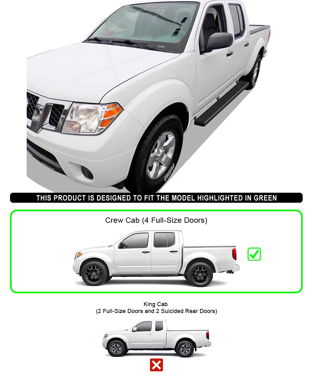 Aps (Black 5 Inches 304 Stainless Steel Running Boards Nerf Bars Side Steps Compatible With Nissan Frontier 2005-2025 Crew Cab