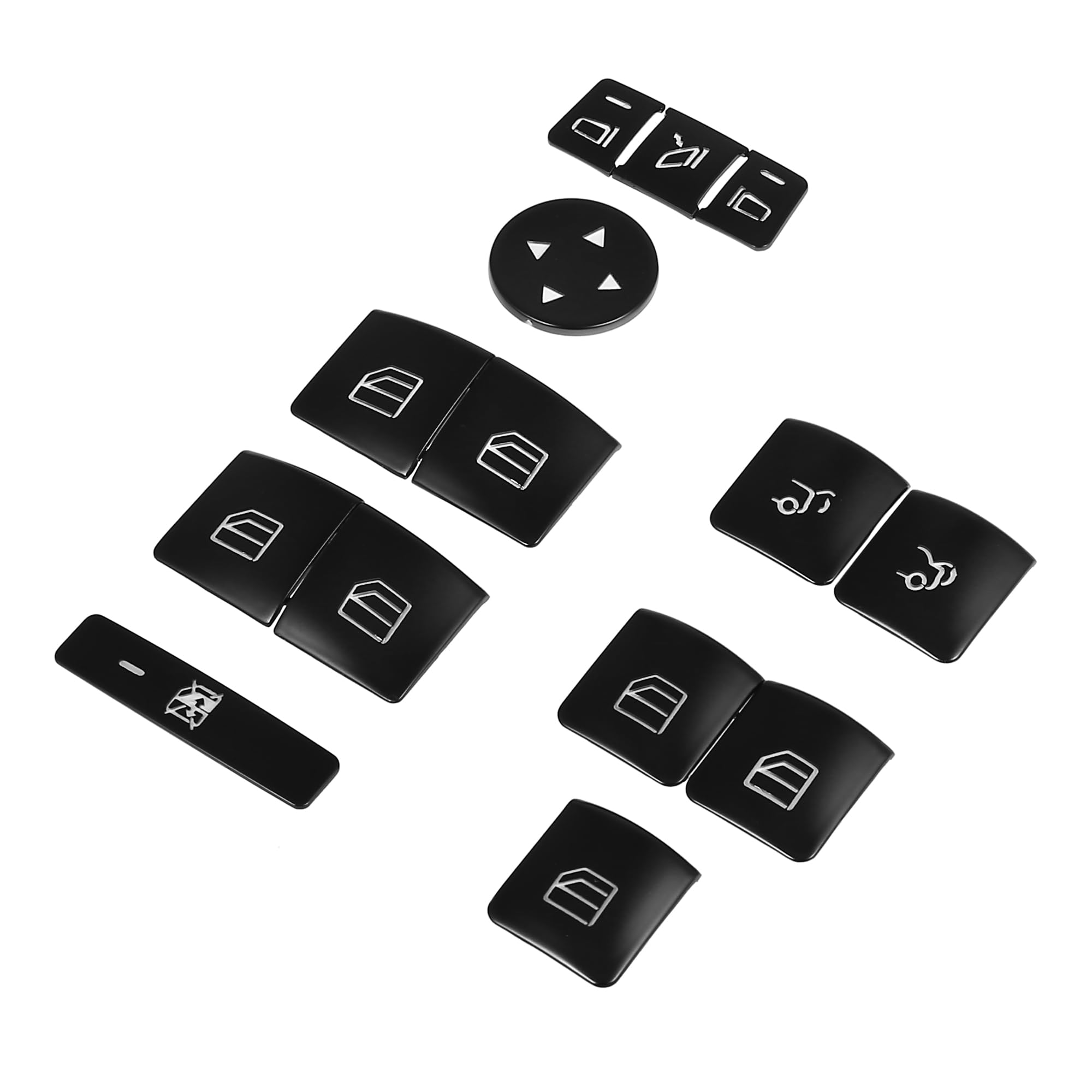 A ABSOPRO Window Switch Button Trim Cover Sticker Interior Door Armrest Window Lift Switch Cover for Benz a B Class 13-17 (Set o