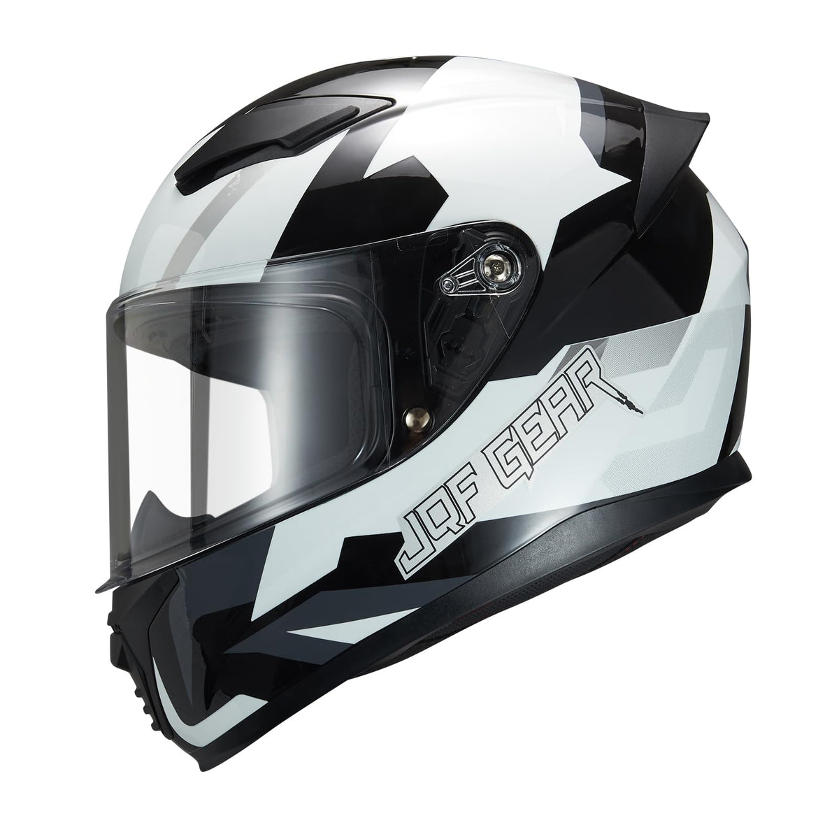 bike gear helmets Jqf Gear Full Face Motorcycle Helmet Ws-607 Dot Approved Motorbike Racing Street Bike Helmets For Adults With Visor (Cube, Xl)