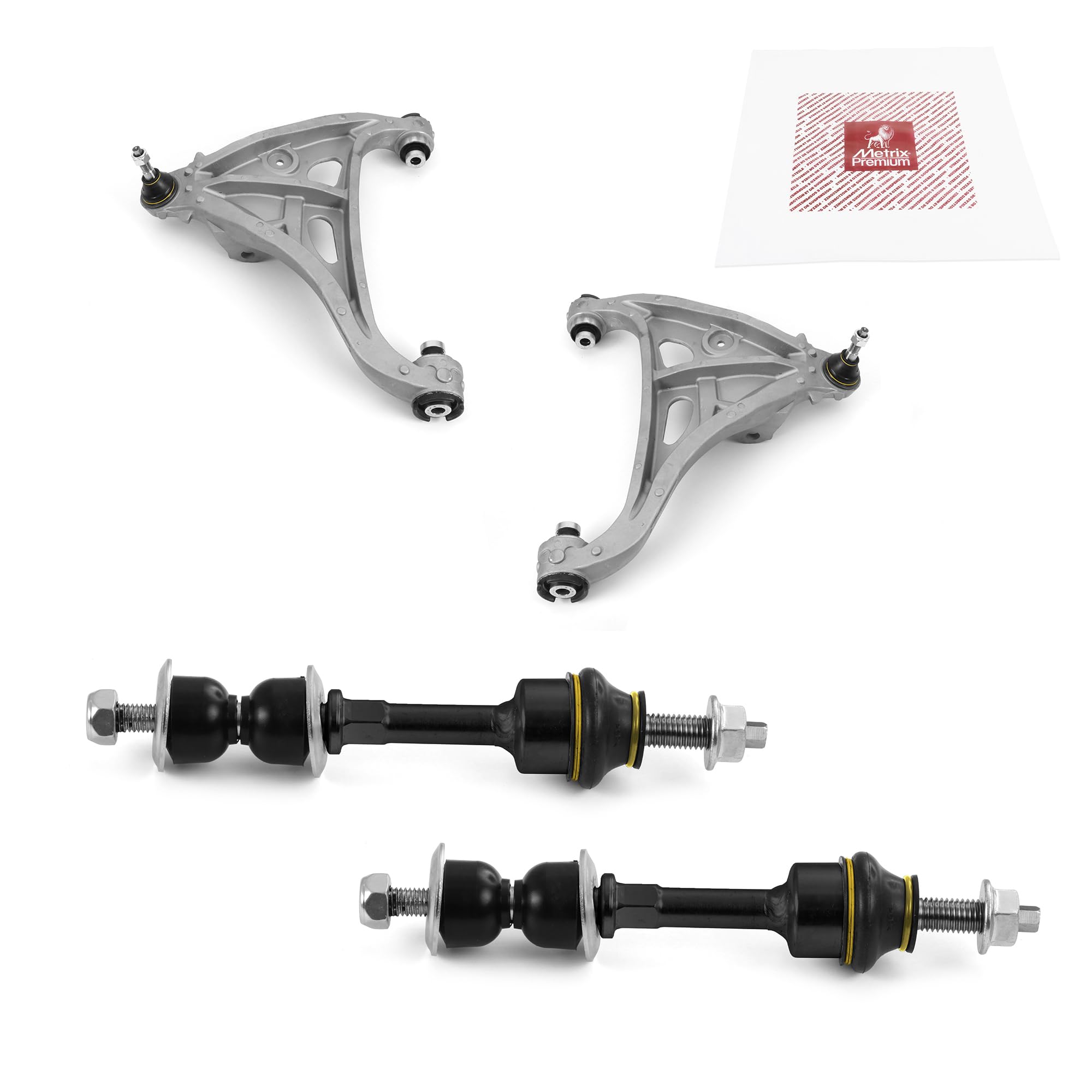 Metrix Premium Chassis Parts - 4 Pc Front Lower Control Arm & Front Sway Bar Stabilizer End Link Kit Fits 05-08 Ford F-150 Rwd,
