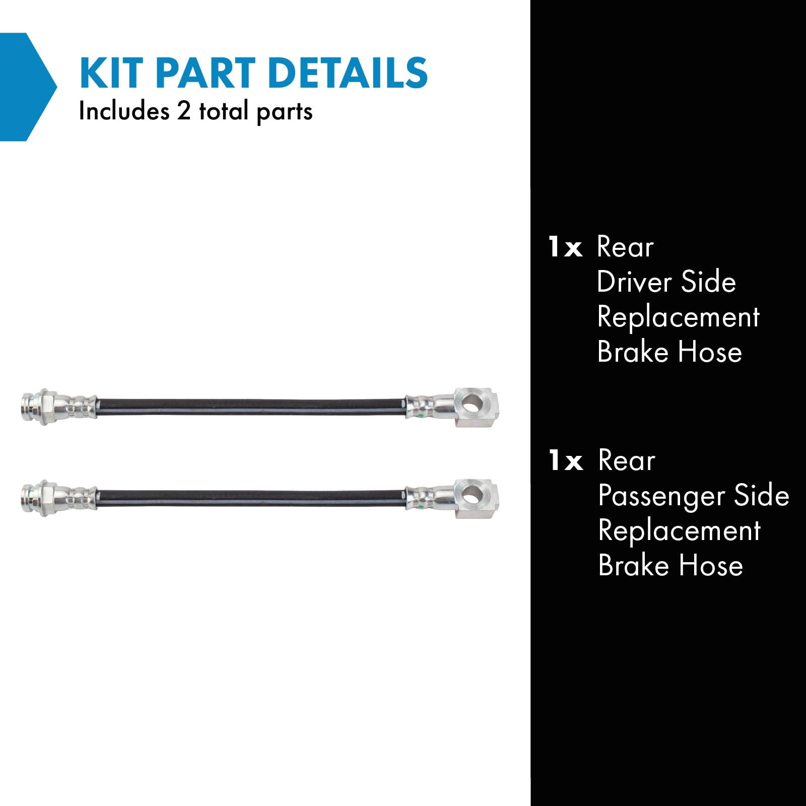 Trq Rear Brake Hose Set Compatible With 1998-2005 Chevrolet Blazer 1998-2001 Gmc Jimmy