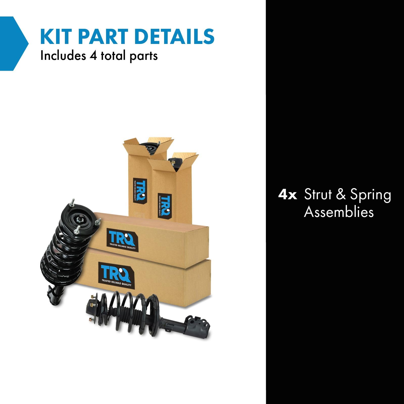 Trq Strut & Coil Spring Assembly Set Driver & Passenger Sides Compatible With 99-03 Toyota Solara