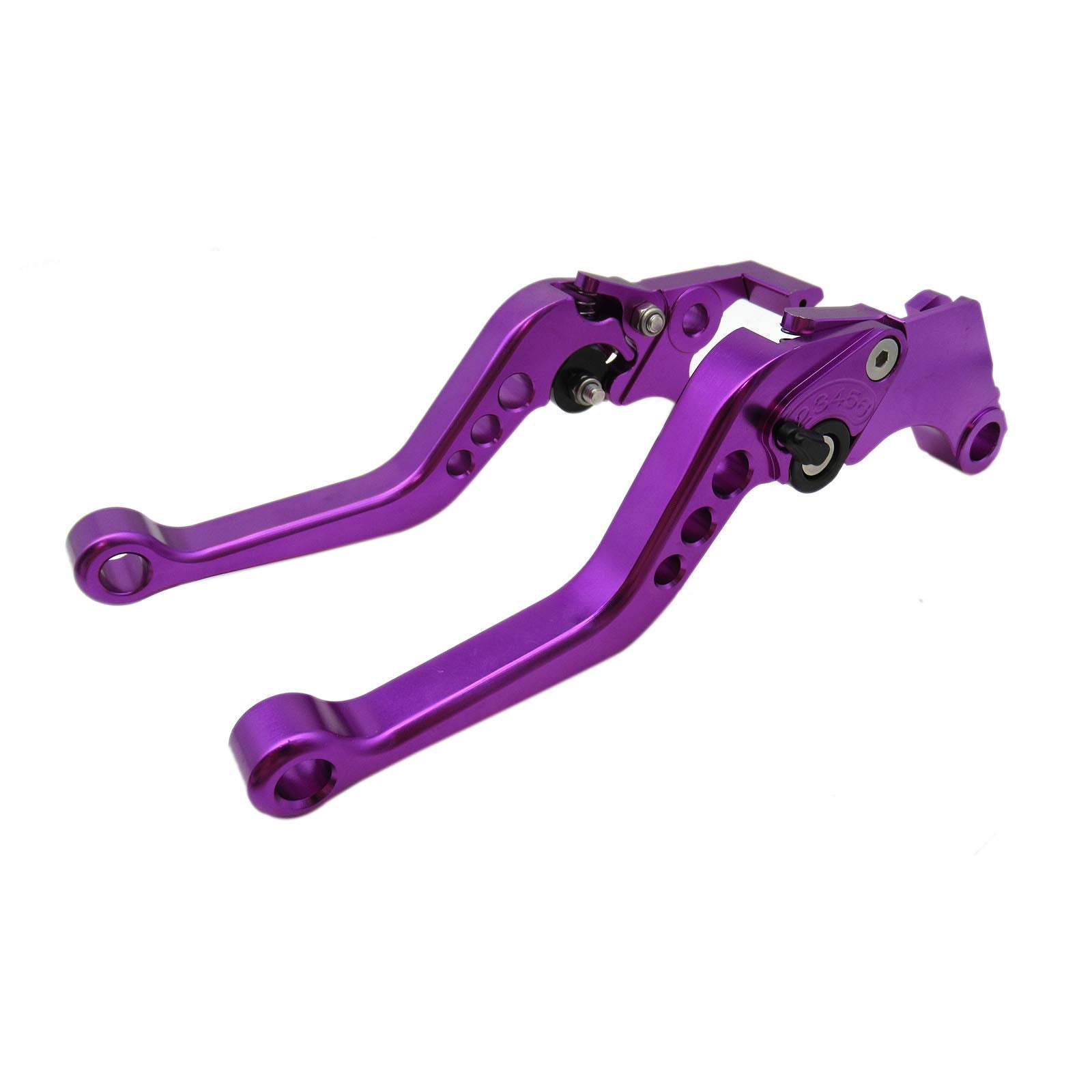 Purple Cnc 6 Position Shorty Brake Clutch Lever For Kawasaki Ninja 250R 2008-2012 08 09 10 11 12