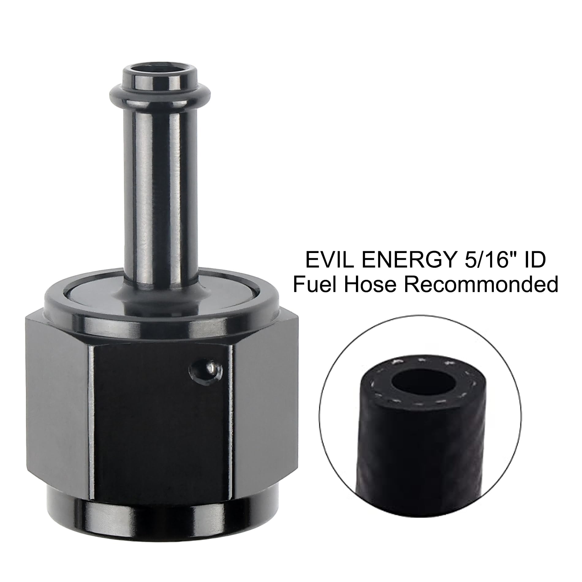 EVIL ENERGY 10AN Female to 5/16 '' Barb Hose Fitting Straight Swivel