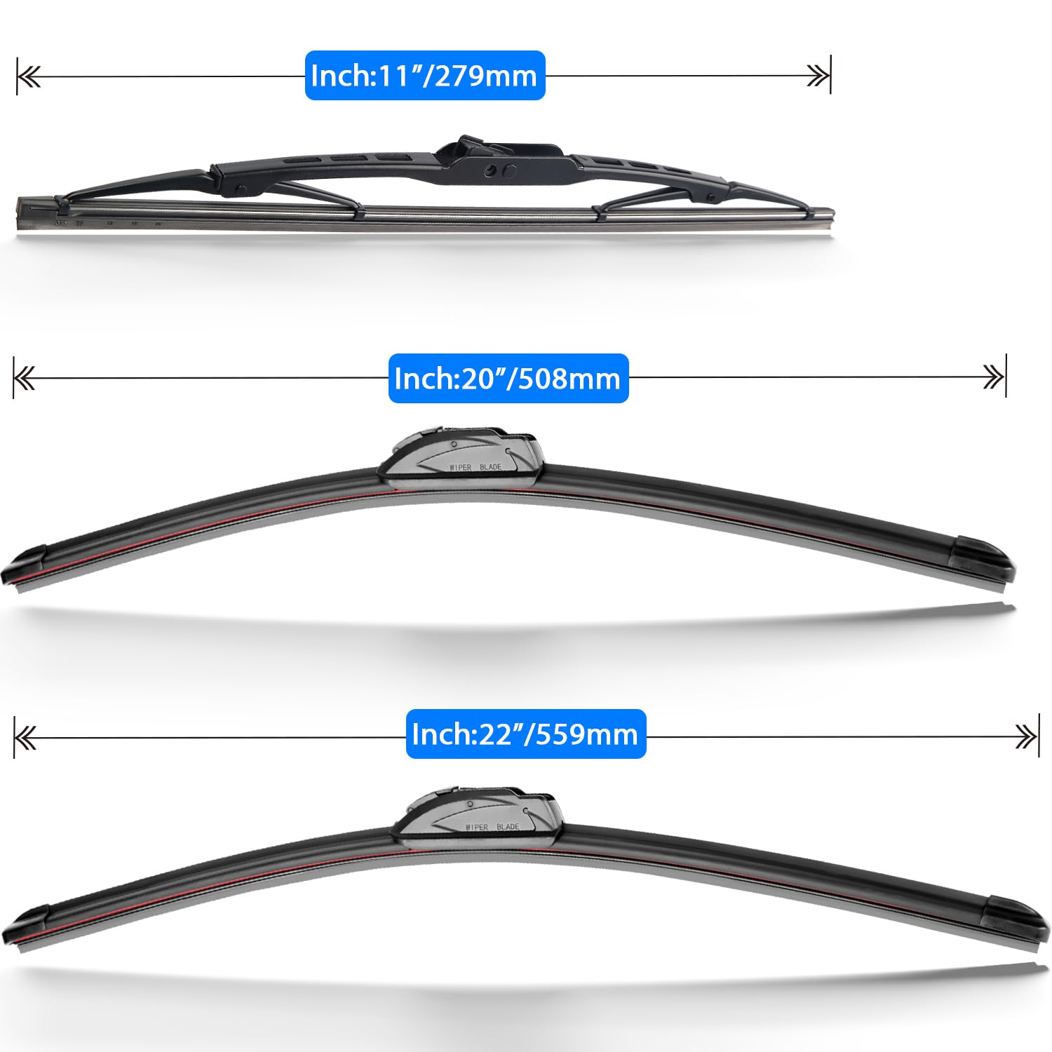 Raintok Windshield Wiper Blade Set Replacement For 2007-2016 Jeep Compass Original Equipment Replacement Front Rear Wiper Blades