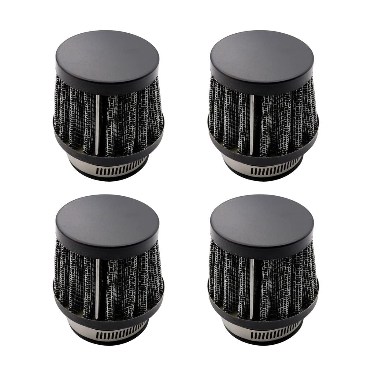 Xqsmwf 4 Pcs 39Mm Small Black Motorcycle Air Filter Pod Washable Universal Intake Filter Compatible With Honda Cb750F 1976-1978