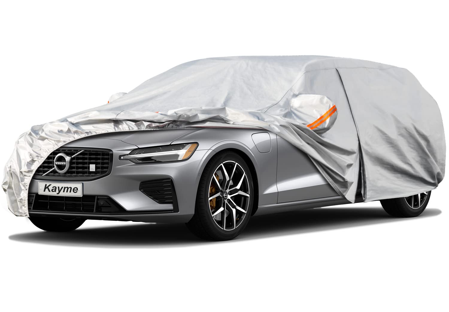 Kayme 6 Layers Station Wagon Car Cover Waterproof All Weather, Outdoor Full Cover With Zipper Door, Universal Fit For Volvo V60,