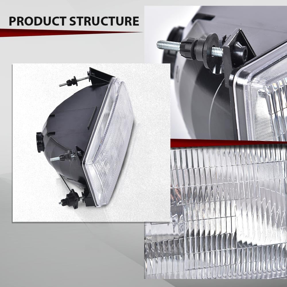 Cheda Headlight Compatible With 1992-1996 Ford F150/Fit 1995-1996 Bronco Xlt Sport/Fit 1992-1996 F250 Xl&1992 Bronco Xlt Nite Le