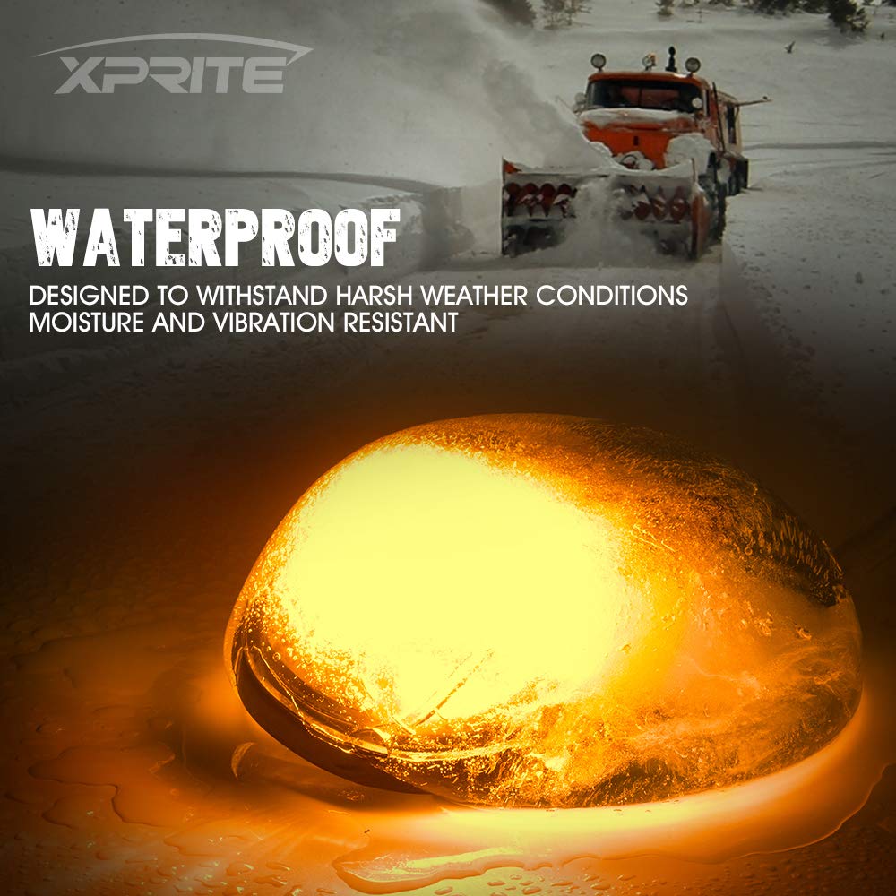 Xprite Black Smoked Lens 12 Leds Cab Clearance Light 5 Pcs Roof Top Marker Running Lights Kit For Ford Dodge Ram Trucks Suv Pov