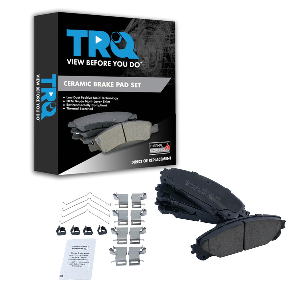 TRQ Premium Posi Ceramic Disc Brake Pad Front Kit for Toyota Lexus