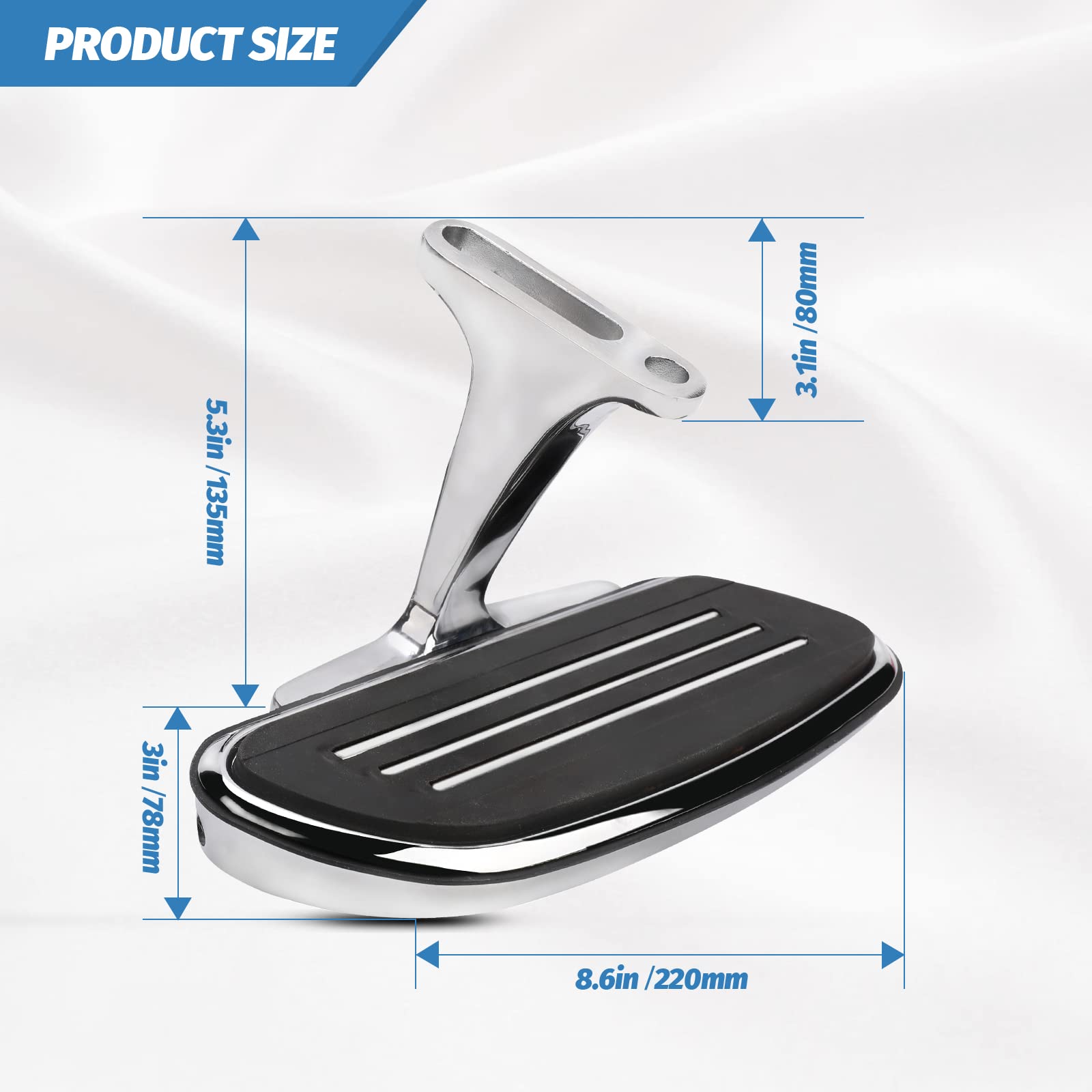 Motorcycle Passenger Floorboards - Chromed Streamline Street Glide Footboards With Mount Bracket Kits Replacement For Road King