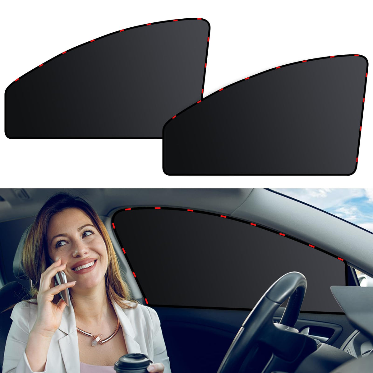 ZATOOTO Car Window Shades for Driver Side Car Privacy Shades for Front Window Full Blackout Car Window Cover Magnetic Sun Shade 