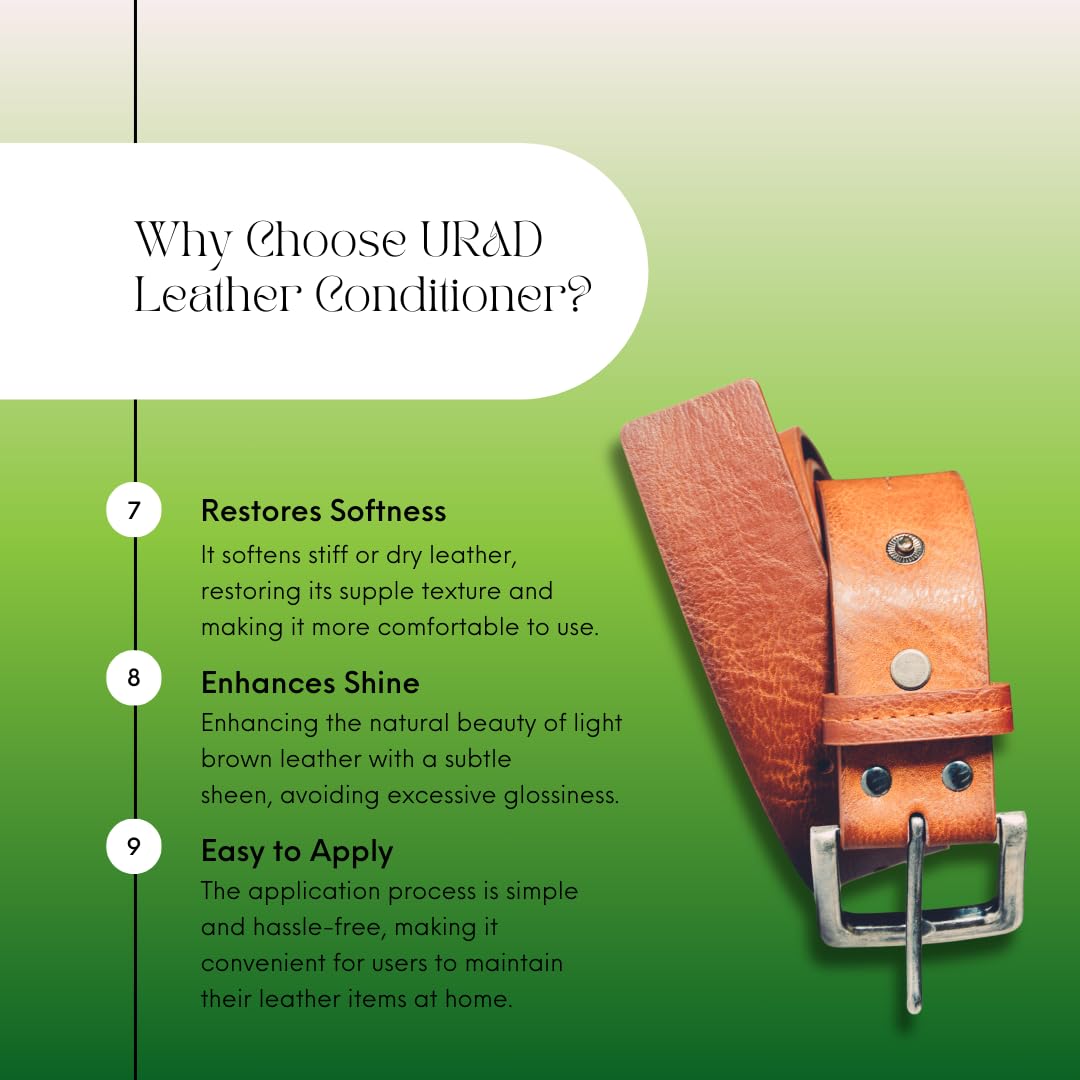 Urad Leather Conditioner, Light Brown, 50Ml - Restores, Protects & Polishes Light Brown Leather Shoes, Boots, Bags & Furniture