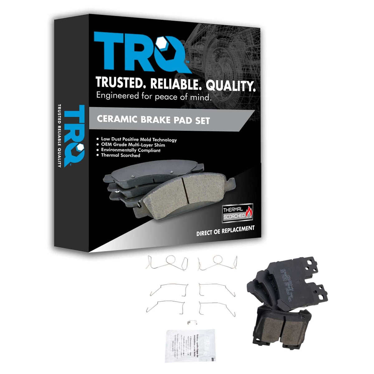 TRQ Rear Brake Pads Ceramic Compatible with 2007-2017 Lexus LS460 2018-2021 LS500 2018-2020 LS500h 2008-2016 LS600h