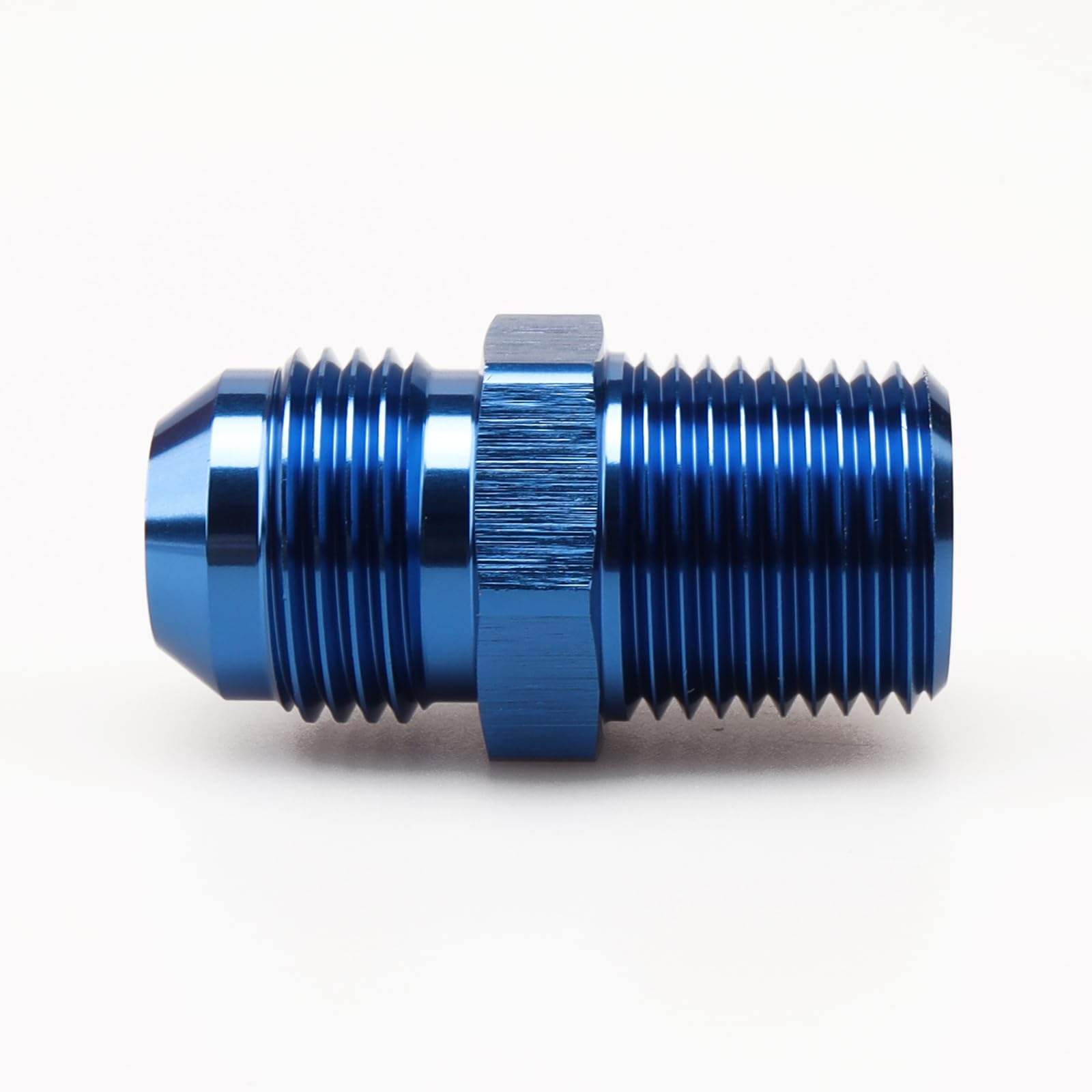 Ac Performance Male 1/2'' Npt To -10 An Flare Adapter Straight Aluminum Blue