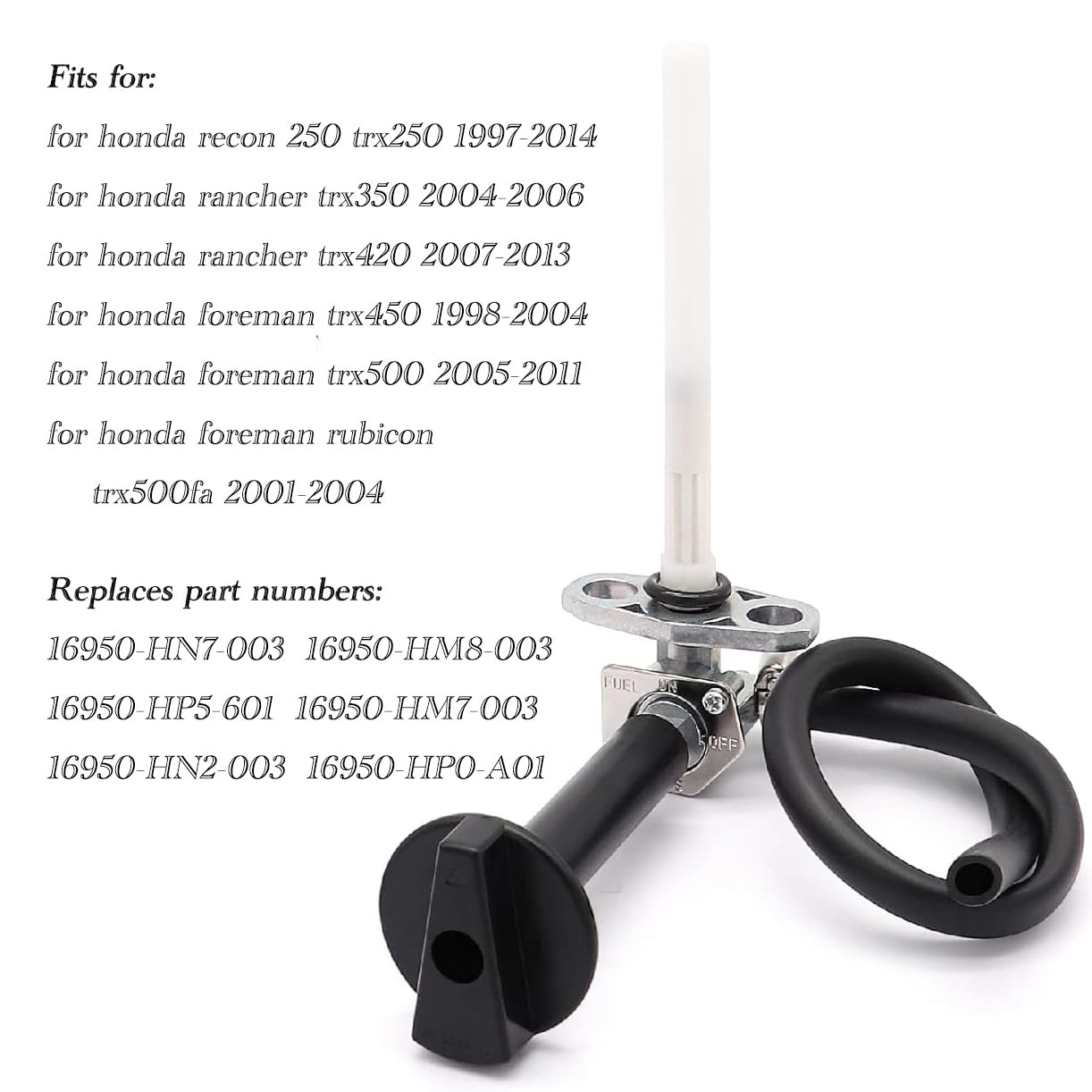 Earlyred Fuel Valve Cock Petcock With Lever Screw Compatible With Honda Recon 250 Trx250 Rancher 350 Trx350 Trx420 Foreman 450 Trx450 Rubicon Trx500Fa Fuel Tank Switch Valve With Knob Lever Lines