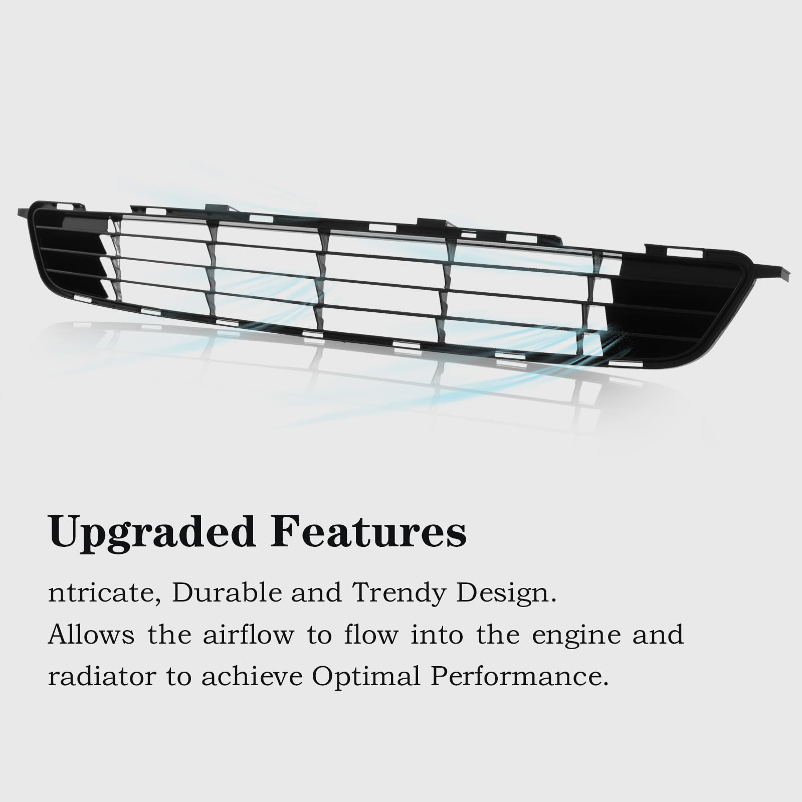 Perfit Liner Front Bumper Lower Grille Grill Compatible With 2009 2010 TOYOTA Corolla Direct Replacement Parts Primed Black TO10