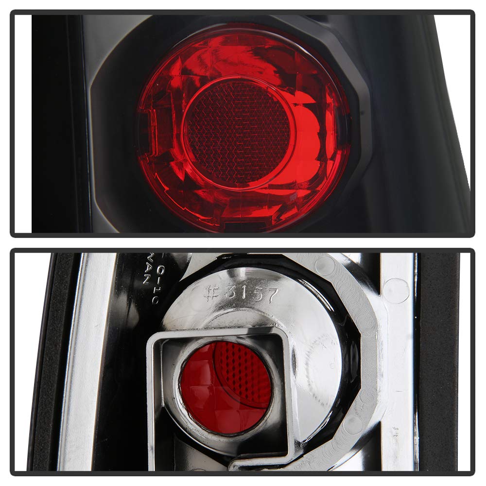 Acanii - For 1988-1998 Chevy Silverado Gmc Sierra C10 Suburban Tahoe Black Tail Lights Brake Lamps Pair Set Left+Right