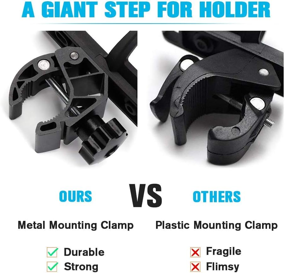 KEMIMOTO ATV Cup Holder Motorcycle Bottle Holder Universal Drink Holder with 0.6-1.56in Metal Clamp for20oz Bottle for Bike, Boa