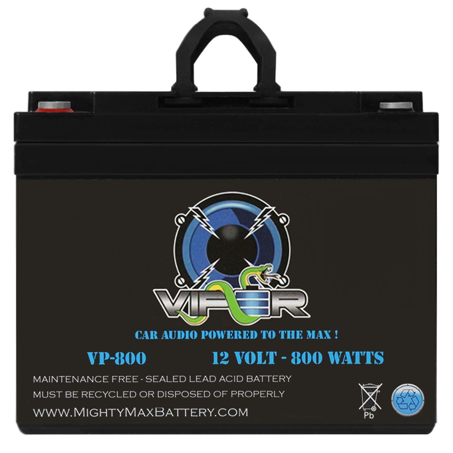 Mighty Max Battery Viper by Mighty Max Battery VP-1200-12 Volt 50 AH, Nut and Bolt (NB) Terminal, 1200 Watt Car Audio High Curre