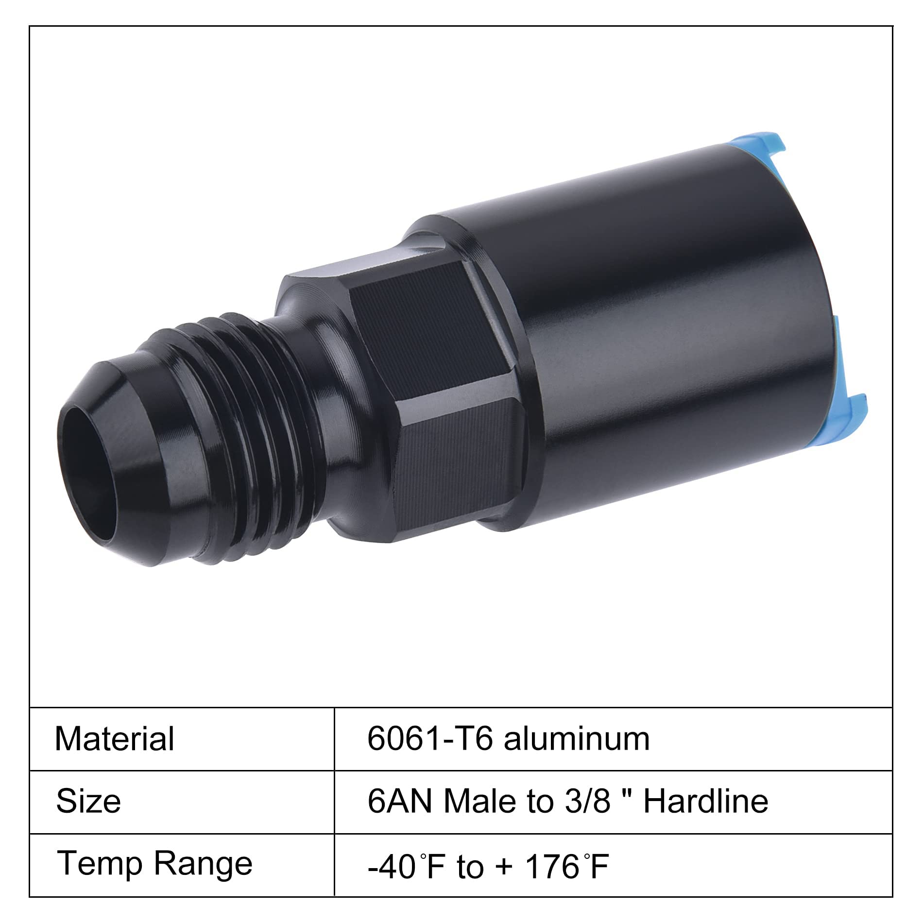 Evil Energy 6An Male To 3/8'' Sae Quick-Disconnect Female Push-On Efi Fuel Rail Fitting